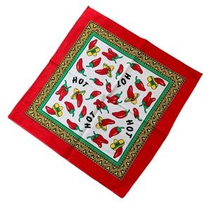 Southwest Hot Chili Peppers Vintage Bandana Colourful Festival Artsy Made in USA